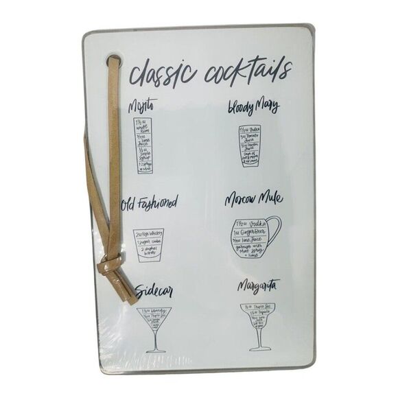 Small Glass Cutting Board 9X6 White Cocktails Charcuterie Bamboo Spreaders Set - Picture 2 of 7